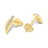 My Diamonds Gold Plated  Silver Diamond Swirl Stud Earrings - D99308 Alternative Image