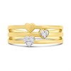 My Diamonds Gold Plated Silver Diamond Set Three Row Heart Ring - D99319 Alternative Image