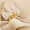 My Diamonds Gold Plated Silver Diamond Set Three Row Heart Ring - D99319 Alternative Image