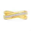 My Diamonds Gold Plated Silver Diamond Set Crossover Ring - D99321 Alternative Image