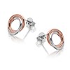 Silver Two Colour Circles Stud Earrings - 10mm - F01002 Alternative Image