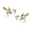 Silver Two Colour Bee Stud Earrings - 16mm - F01006 Alternative Image