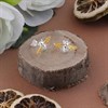 Silver Two Colour Bee Stud Earrings - 16mm - F01006 Alternative Image