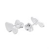 Silver Double Heart Stud Earrings - 10mm - F01021 Alternative Image