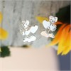 Silver Double Heart Stud Earrings - 10mm - F01021 Alternative Image