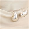Silver Hollow Teardrop Stud Earrings - F01022 Alternative Image