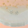 Silver Four Leaf Clover Heart Stud Earrings - 8mm - F0116 Alternative Image