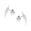 Silver Leaf Stud Earrings - 12mm - F0119 Alternative Image