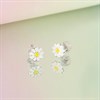 Silver Enamel White Daisy Stud Earrings- 7mm - F0156 Alternative Image
