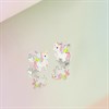 Silver Enamel Unicorn Glitter Stud Earrings- 8mm - F0161 Alternative Image