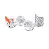Silver Enamel Fox Stud Earrings - F0162 Alternative Image