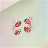 Silver Enamel Strawberry Stud Earrings- 7mm - F0163 Alternative Image