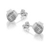 Silver Knot Stud Earrings - 8mm - F0212 Alternative Image