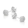 Silver Textured Knot Stud Earrings - 5mm - F0230 Alternative Image