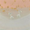 Silver Textured Knot Stud Earrings - 5mm - F0230 Alternative Image