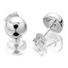 Silver Dome Stud Earrings - 8mm - F0244 Alternative Image