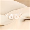 Silver Ridged Open Heart Stud Earrings - F0250 Alternative Image
