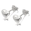 Silver Curvy Heart Stud Earrings - 7mm - F0264 Alternative Image
