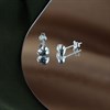 Silver Curvy Heart Stud Earrings - 7mm - F0264 Alternative Image