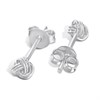 Silver Knot Triple Wire Stud Earrings - F0266 Alternative Image