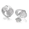 Silver Swirl Knot Stud Earrings - 12mm - F0275 Alternative Image
