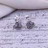 Silver Knot Heart Stud Earrings - F0279 Alternative Image