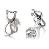 Silver Cat Stud Earrings - 12mm - F0280 Alternative Image