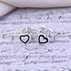 Silver Heart Stud Earrings - F0283 Alternative Image