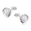 Silver Cubic Zirconia Stud Earrings - 8mm - F0307 Alternative Image