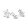 Silver Tapered Baguette CZ Flower Stud Earrings- 10mm - F03112 Alternative Image