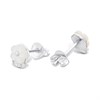 Silver Mother Of Pearl And CZ Flower Stud Earrings - F03114 Alternative Image