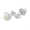 Silver Cultured Freshwater Pearl 5.5-6mm Halo Stud Earrings - F03120 Alternative Image