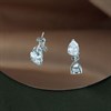 Silver Pear Shaped Cubic Zirconia Earrings - 8mm - F0314 Alternative Image