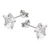 Silver Star Cubic Zirconia Stud Earrings - 8mm - F0344 Alternative Image