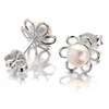 Silver Freshwater Pearl Flower Stud Earrings - 9mm - F0352 Alternative Image