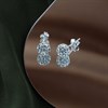 Silver Crystal Ball Stud Earrings - 8mm - F0354 Alternative Image