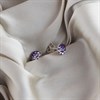 Silver Lavender And White Crystal Circle Earrings - 7mm - F0373 Alternative Image