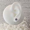 Silver Lavender And White Crystal Circle Earrings - 7mm - F0373 Alternative Image