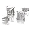 Silver Square Cubic Zirconia Earrings - 6mm - F0374 Alternative Image