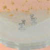 Silver Square Cubic Zirconia Earrings - 6mm - F0374 Alternative Image