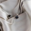Silver Black Cubic Zirconia Stud Earrings - 5mm - F0380 Alternative Image