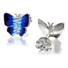 Silver Blue Butterfly Stud Earrings - 9mm - F0399 Alternative Image