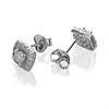 Silver Cubic Zirconia Halo Stud Earrings - 7mm - F04005 Alternative Image