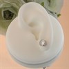 Silver Cubic Zirconia Beaded Edge Stud Earrings - 7mm - F04006 Alternative Image