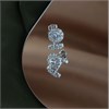Silver Cubic Zirconia Cluster Stud Earrings - 8mm - F04014 Alternative Image