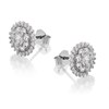 Silver Cubic Zirconia Cluster Stud Earrings - 10mm - F04016 Alternative Image