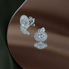 Silver Cubic Zirconia Cluster Stud Earrings - 10mm - F04016 Alternative Image