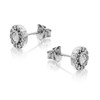 Silver Cubic Zirconia Halo Stud Earrings - 7mm - F04019 Alternative Image