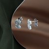 Silver Cubic Zirconia Halo Stud Earrings - 7mm - F04019 Alternative Image