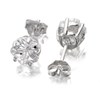 Silver Cubic Zirconia Flower Stud Earrings - 6mm - F0401 Alternative Image